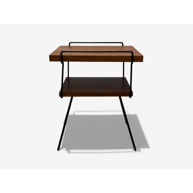 Tony Paul Style, Lacquered Iron, Walnut, Side Tables, Usa, 1960s For Sale - Image 9 of 11