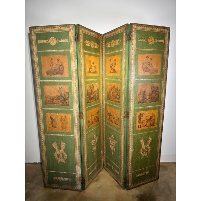 Directoire Arte Povera Style Screen in the style of Carle Vernet For Sale - Image 11 of 11