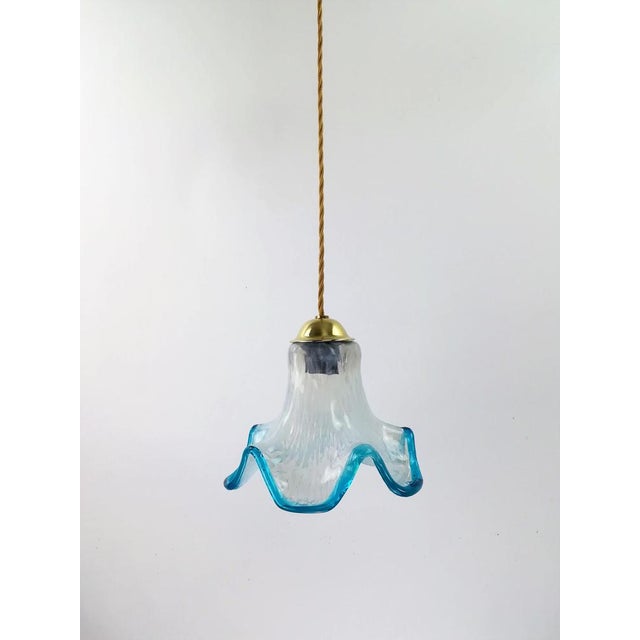 Mid-Century Modern Italian Hanging Lamp with Opal Glass Shade, 1950s For Sale - Image 3 of 9