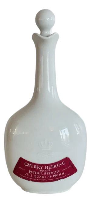 Vintage 1960s Royal Copenhagen Denmark Cherry Heering White Ceramic Decanter
