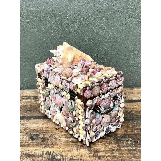 Vintage Shell Embellished Decorative Box For Sale - Image 11 of 12
