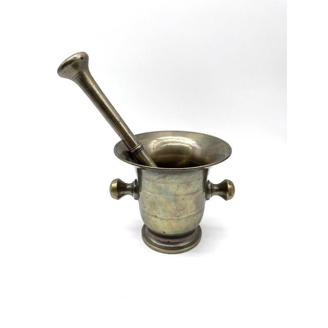 Antique Baroque Apothecary Mortar with Original Pestle Bronze, 1700s For Sale - Image 5 of 16