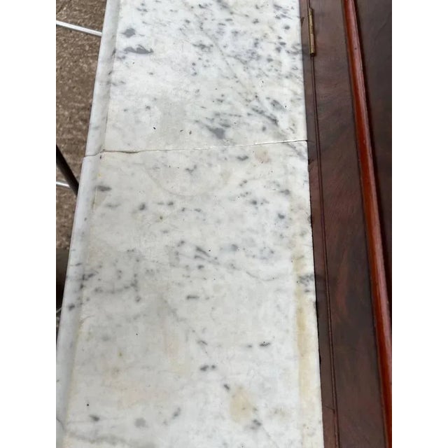 Victorian Rococo Style Walnut Two-Part Marble Top Bureau Bookcase. 1860. For Sale - Image 12 of 12