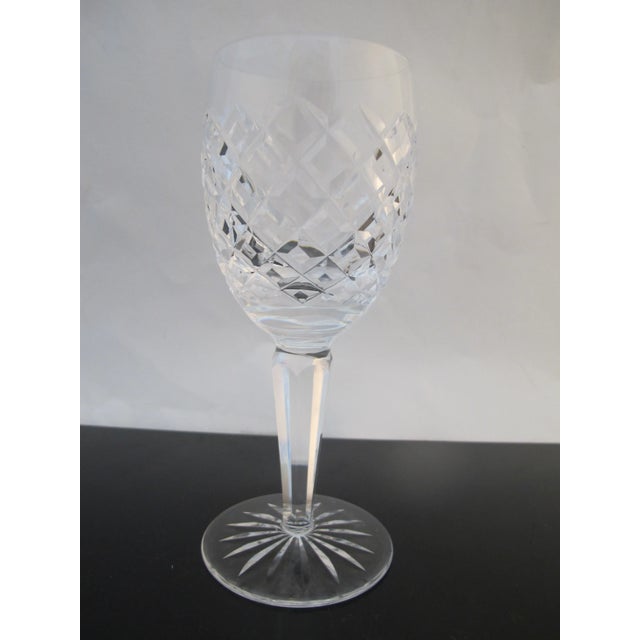 Elegant set of 4 Waterford crystal claret wine glasses in Comeragh pattern. Each measures 6 5/8" tall x 2.5" wide at...