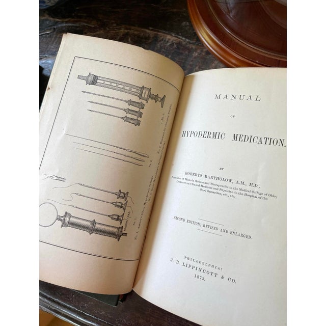 Paper Set of Four (4) Antique Green Decorative Books Pretty Old Bookstack For Sale - Image 7 of 10