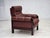 1970s, Scandinavian armchair. Original brown furniture leather, dark beech wood. Original very good condition: no smells,...