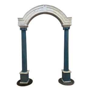 Vintage French Style Architectural Wood Crafted Dual Columned Free Standing Archway