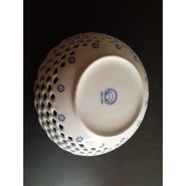 1980s 1980s Delfts Holland Reticular Decorative Bowl and Toothpick Holder - 2 Pieces For Sale - Image 5 of 10