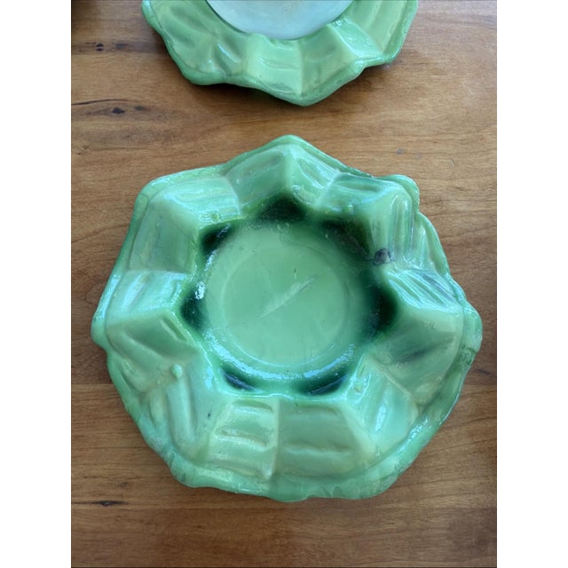 Vintage Mid-Century Modern Smoking Cocktail Glasses w/ Glass Straws Jade Ashtray Base - Set of 6 For Sale - Image 4 of 7