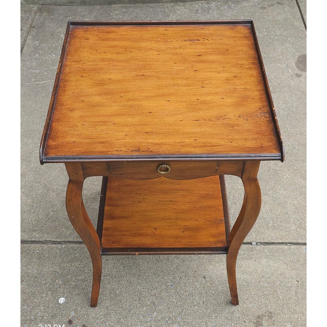 Early 21st Century Theodore Alexander Chateaux Du Vallois Yew Wood Tier Side Table For Sale - Image 5 of 10