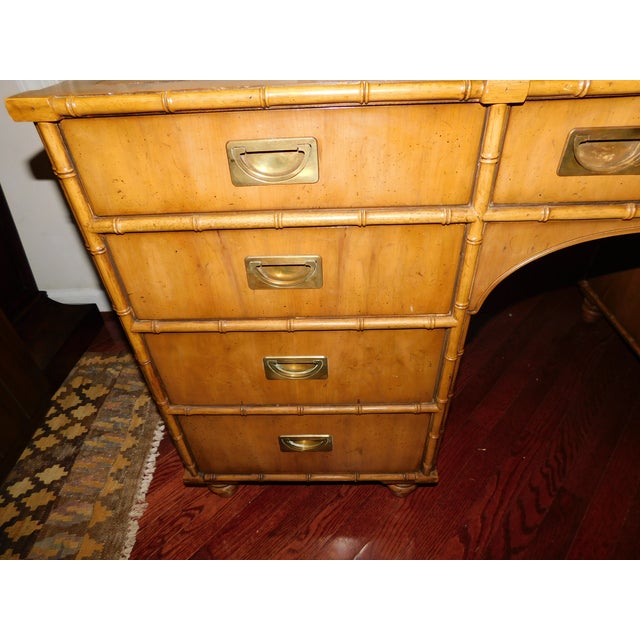 Vintage Henredon Faux Bamboo Campaign Desk Chairish
