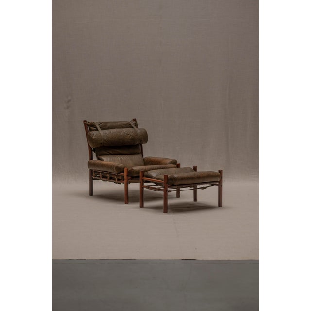 1960s Set of Inca Easy Chair with Ottoman by Arne Norell, 1960s For Sale - Image 5 of 14