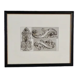 Engraving of Baroque Hardware, Italy Circa 1720