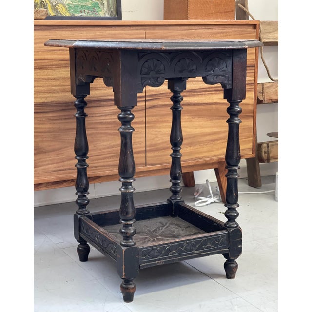 Brown 1970s Antique Table Stand Uk Import For Sale - Image 8 of 9