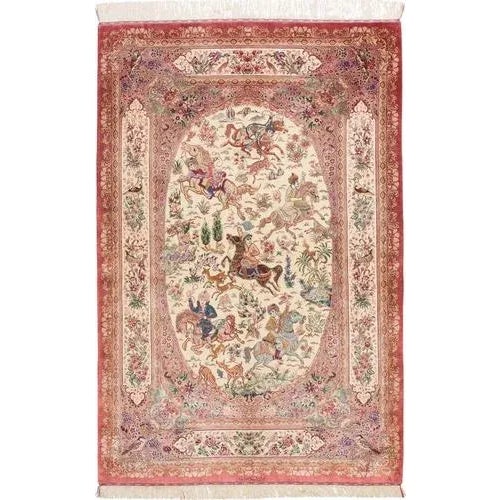 Ghom rug | Knot density: approx. 900,000 knots/m² | Material: 100% silk | Size: 135 x 201 cm | In excellent condition |
