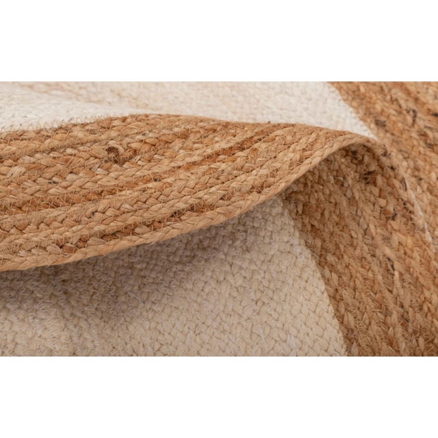 White Jute Round Hand Made Braided Style Boho Rug 10 Foot For Sale - Image 4 of 11