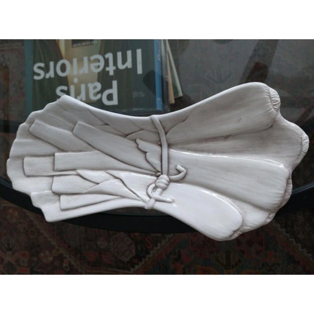 Italian Majolica Leek Vegetable Decorative Plate or Spoon Rest For Sale - Image 9 of 10