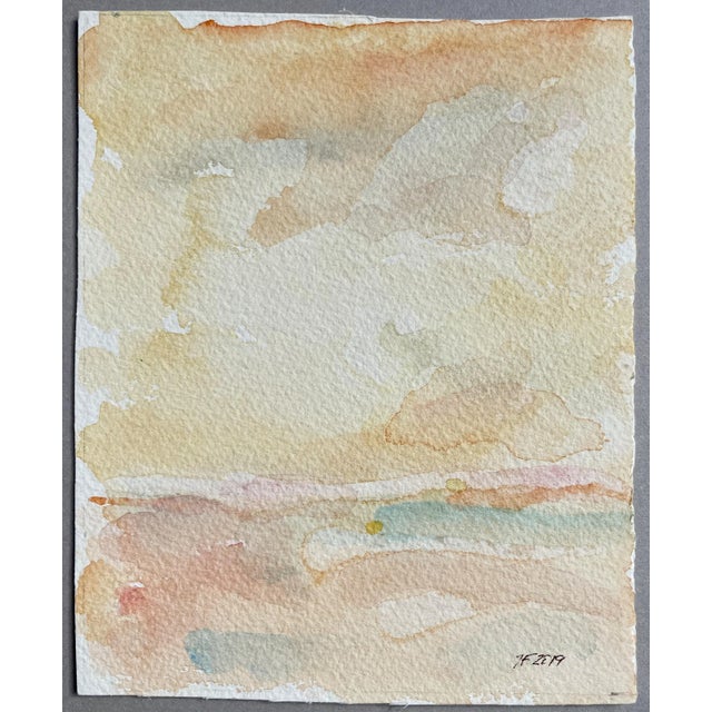 Paper “Horizon” Impressionistic Watercolor Painting by Jack Follmer - For Sale - Image 7 of 7