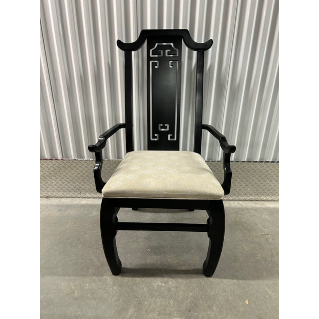 Black Vintage Chinoiserie Fishbowl Dining Set For Sale - Image 8 of 8