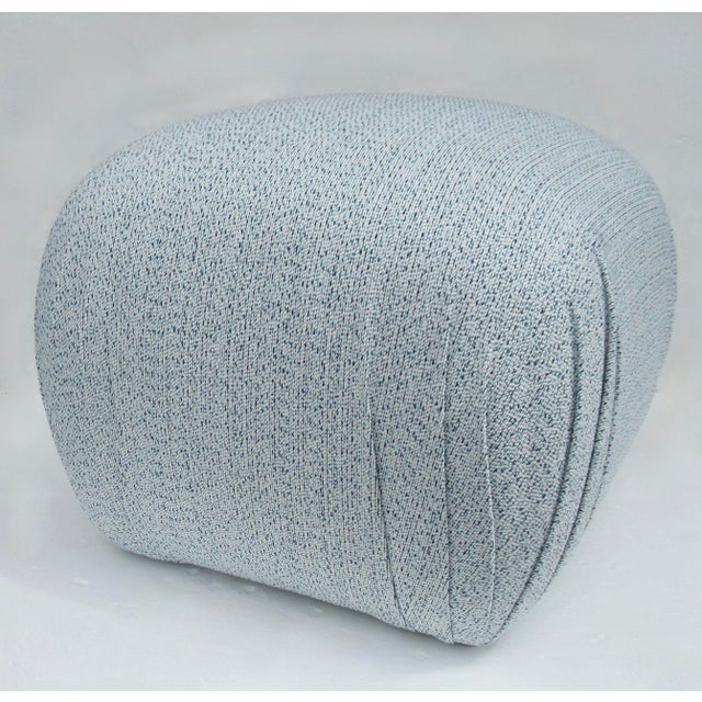Sherrill Furniture C. 1980's Post-Modern Sherrill Furniture Pouf Ottoman/Stool With a Linear Boucle Textile For Sale - Image 4 of 18