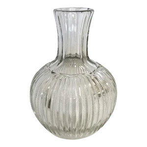 Antique American Cut Glass Carafe With Zipper Pattern Circa 1900's