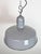 Gray Industrial Grey Enamel Factory Pendant Lamp, 1960s For Sale - Image 8 of 18