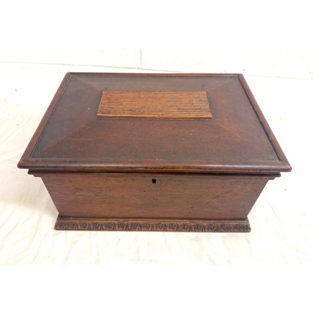 19th Century Quality Antique 19th Century Handmade Mahogany Wood Wooden Jewelry Sewing Box For Sale - Image 5 of 11