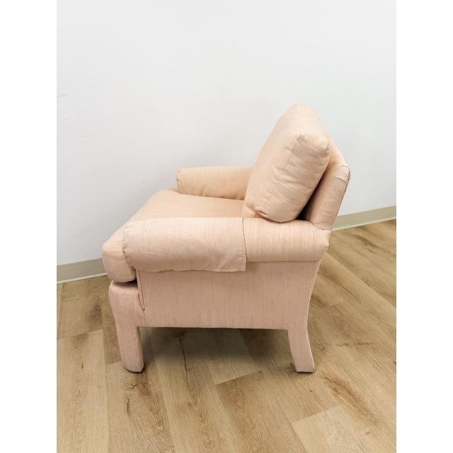 Pink Vintage Drexel Heritage Pink Upholstered Armchair Post Modern, Hollywood Regency For Sale - Image 8 of 10