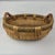 Late 20th Century Vintage Round Woven Wicker Rice Basket With Wood Handles Rustic Boho For Sale - Image 5 of 11
