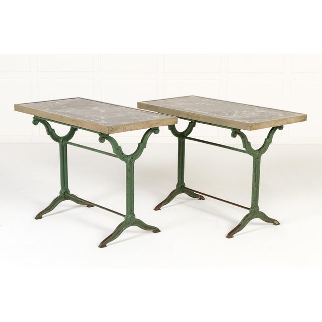19th Century Garden Tables with Marble Tops, Set of 2 For Sale - Image 11 of 11