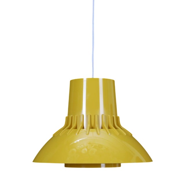 Danish Space Age Pendant Lamp in Yellow by Svend Middelboe for Nordisk Solar Compagni, 1970s For Sale