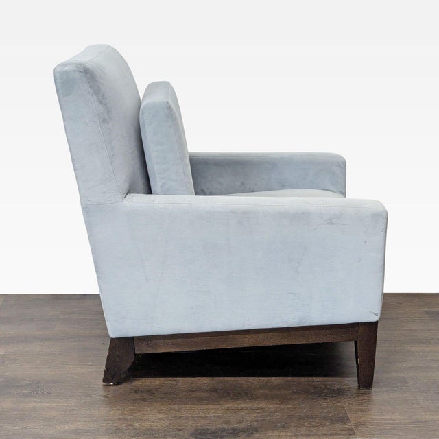 West Elm West Elm Gray Lounge Chair With Dark Wood Legs For Sale - Image 4 of 8