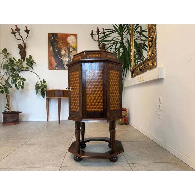 Wood Antique Biedermeier Inlaid Bar For Sale - Image 7 of 18