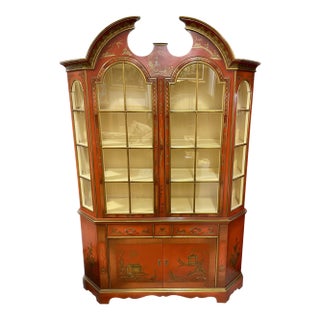 Mid 20th Century Red Lacquer Display Cabinet by Scalia, Schmieg, Kotzian For Sale