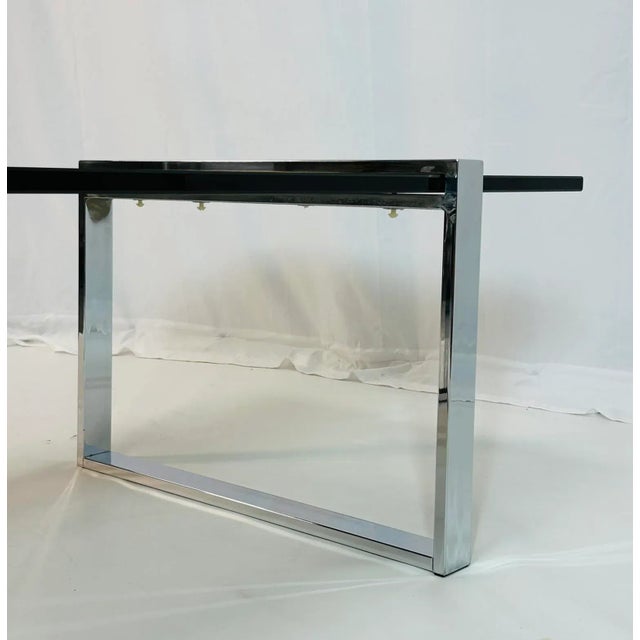 Chrome 1960s Chrome & Smoked Glass "Box" Coffee Table by Charles Hollis Jones For Sale - Image 8 of 12
