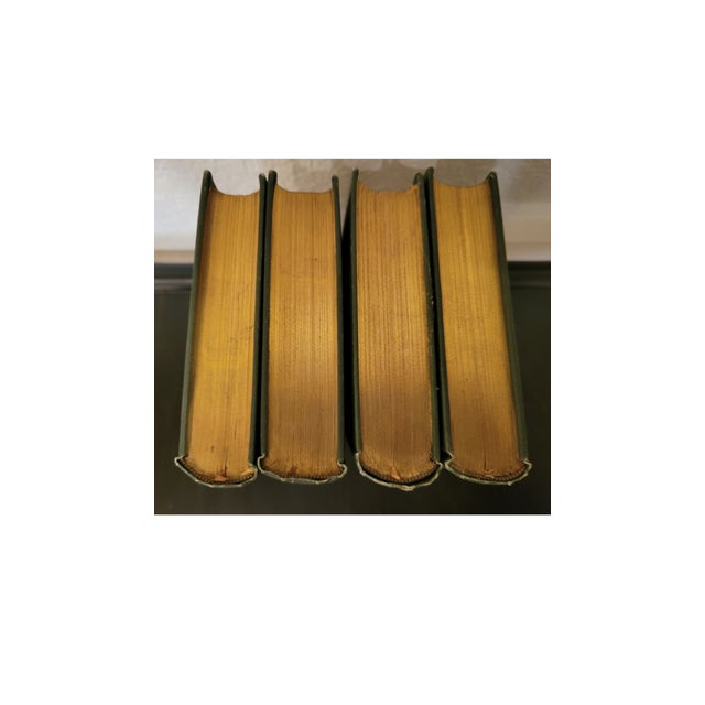 Textile Vintage Set of Four Sir Walter Scott Green & Gold Clothbound Novels (h.m. Caldwell Company) For Sale - Image 7 of 8