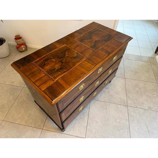Baroque Baroque Chest of Drawers in Fruitwood and Walnut For Sale - Image 3 of 18