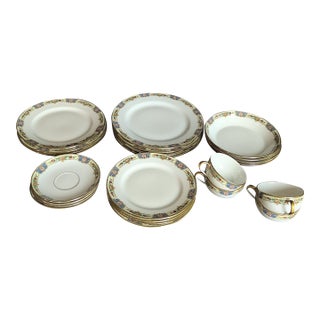 Antique 24 Piece Limoges France Tressemane Vogt Dinnerware Set For Sale