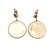Modern 14k Yellow Gold Diamond Star Round Dangle Earrings, A Pair For Sale - Image 3 of 7