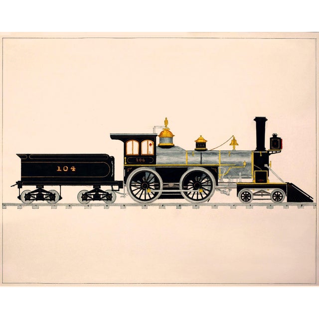 Paint Halsey Reproduction Vintage Train Illustration Prints Set of 4 For Sale - Image 7 of 17