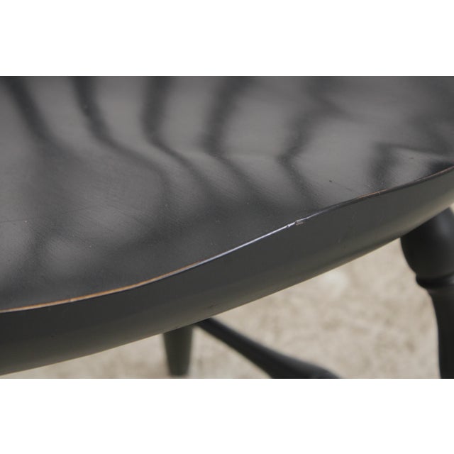 Black Set of 4 Black Windsor Style Dining Room Chairs For Sale - Image 8 of 18