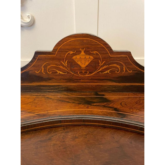 Antique Edwardian Rosewood Inlaid Side Cabinet For Sale - Image 10 of 14