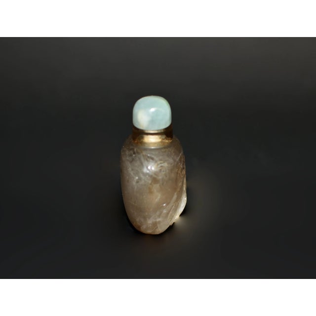 Vintage Rock Crystal Snuff Bottle With Blue Calcite Top For Sale In Los Angeles - Image 6 of 9