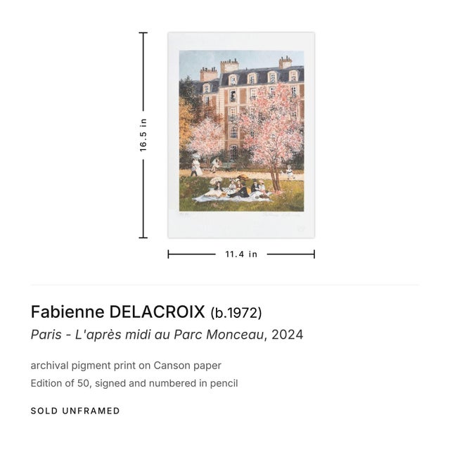Contemporary 2024 Fabienne Delacroix Paris - l'Après Midi… Signed Archival Pigment Print For Sale - Image 3 of 3