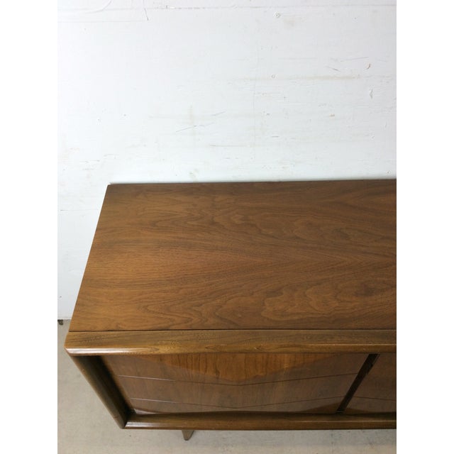 Mid-Century Modern Mid Century Modern Lowboy Dresser With Unique Diamond Front by United Furniture For Sale - Image 3 of 17