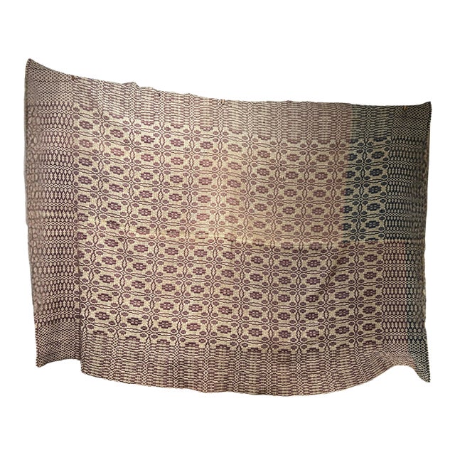 1920s Unusual Blue & Purple Coverlet For Sale