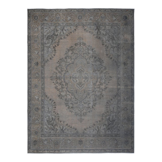 1970s Vintage Persian Handmade Wool Cotton Brown Area Rug For Sale