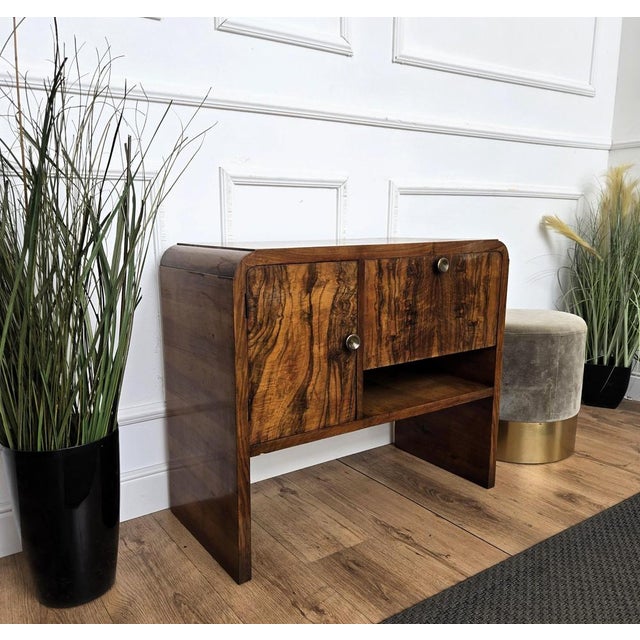 Vintage Italian Art Deco Walnut and Mosaic Cocktail Cabinet, 1940s For Sale - Image 11 of 12