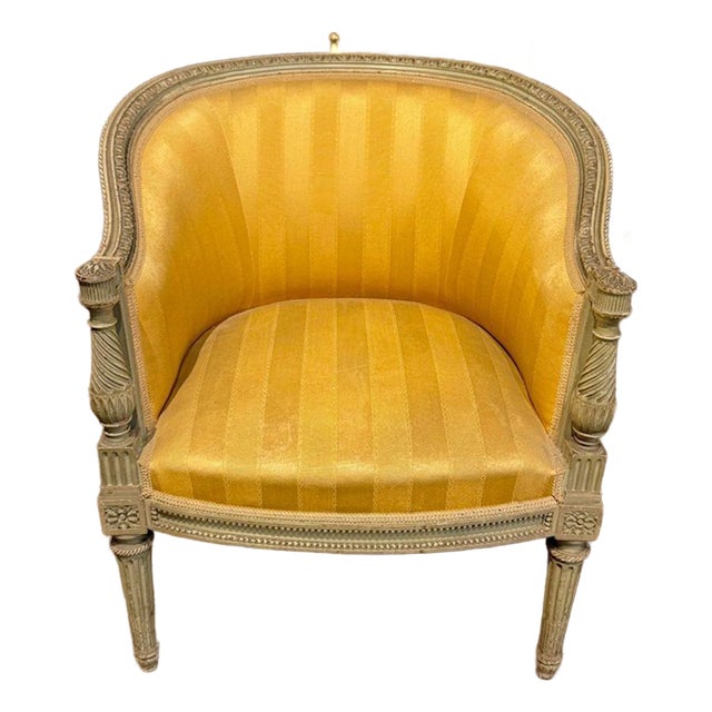 French Louis XVI Painted Bergère For Sale