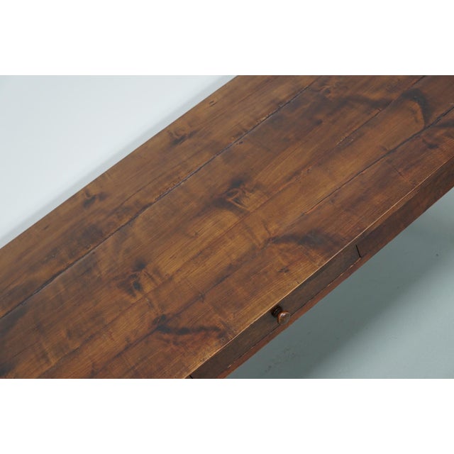 Brown 19th Century French Rustic Farmhouse Dining Table For Sale - Image 8 of 14